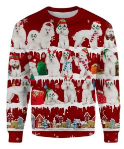 White Poodle – Snow Christmas Ugly Sweatshirt
