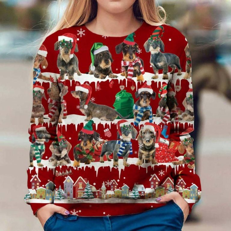 Wire Haired Dachshund – Snow Christmas Ugly Sweatshirt