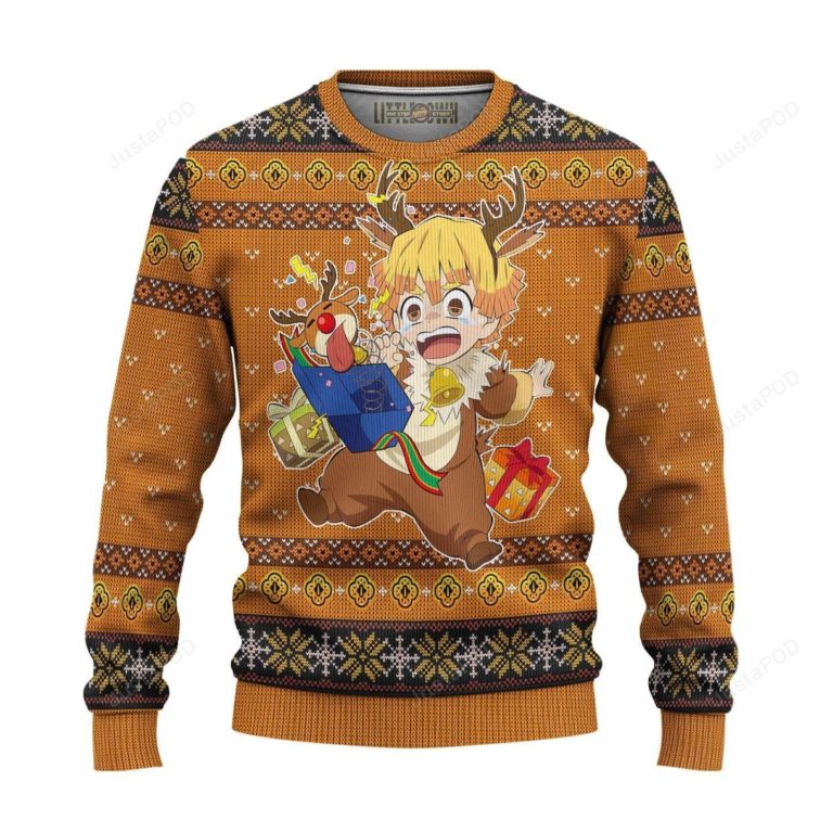 Zenitsu Demon Slayer Anime Ugly Christmas Sweater