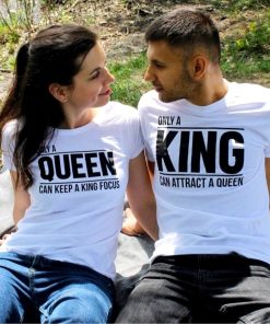 Only a King & Queen Can White Shirts