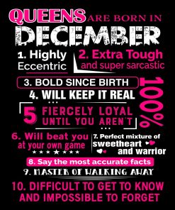 Queens Are Born In December 10 Reasons Shirt