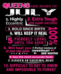 Queens Are Born In July 10 Reasons Shirt Queens Are Born In July 10 Reasons Shirt