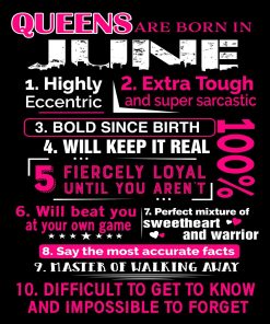 Queens Are Born In June 10 Reasons Shirt Queens Are Born In June 10 Reasons Shirt