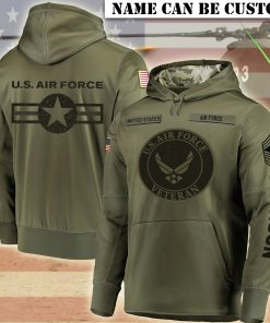 US Air Force Veteran AOP Hoodie, Customized USAF Hoodie
