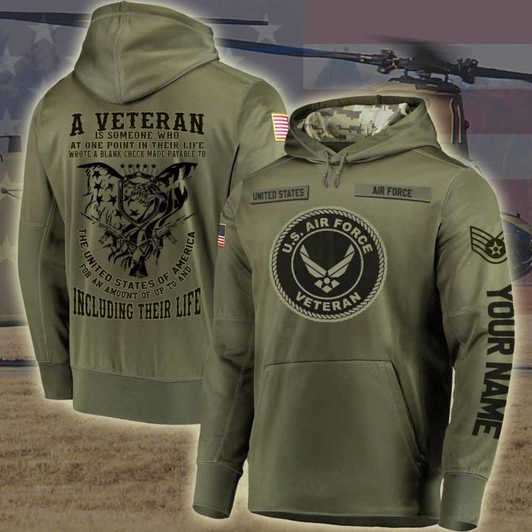 US AF Veteran Hoodie, Personalized US Air Force Veteran Hoodie