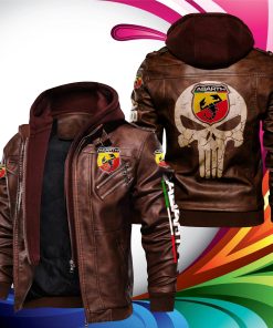 Abarth punisher skull Leather Jacket