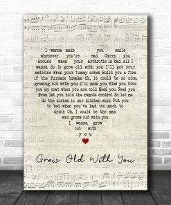 Adam Sandler Grow Old With You Script Heart Song Lyric Quote Poster Canvas Adam Sandler Grow Old With You Script Heart Song Lyric Quote Poster Canvas