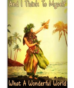 And I Think To Myself What A Wonderful World Hawaii Girl Vintage Poster, Canvas