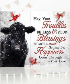 Angus Cow Happiness Wall Art (Canvas & Poster)