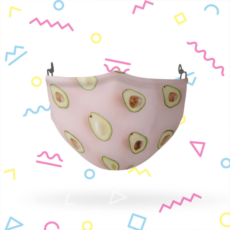 Avocado Halved Pattern Stretch-To-Fit 3D Mask