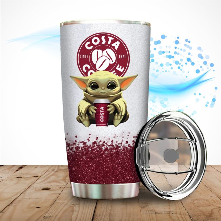 Baby Yoda Hold Costa Coffee Stainless Steels Tumbler