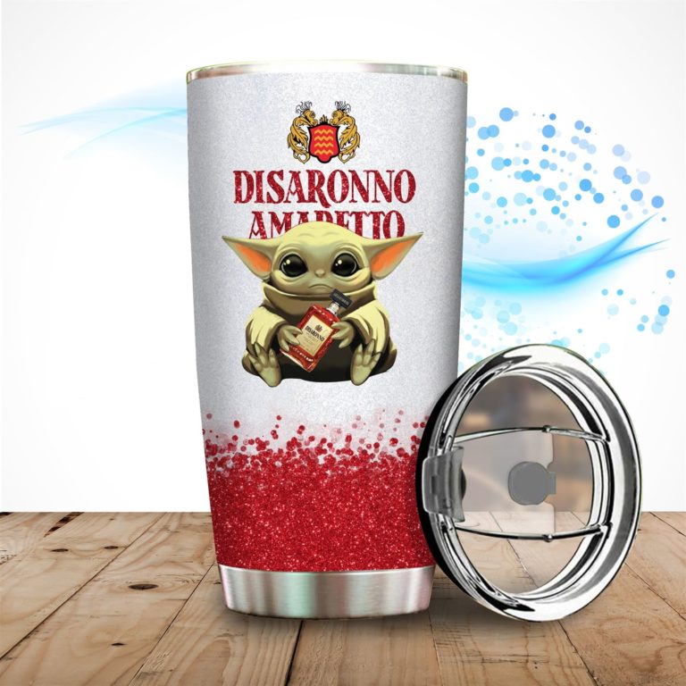 Baby Yoda Hold Disaronno Amaretto Stainless Steels Tumbler