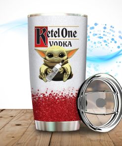 Baby Yoda Hold Ketelone Vodka Wine Bottle Tumbler