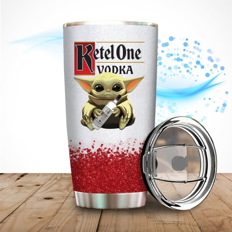 Baby Yoda Hold Ketelone Vodka Wine Bottle Tumbler
