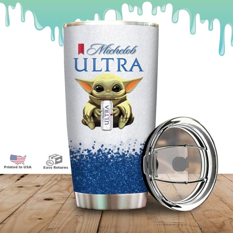 Baby Yoda Hold Michelob Ultra Tumbler