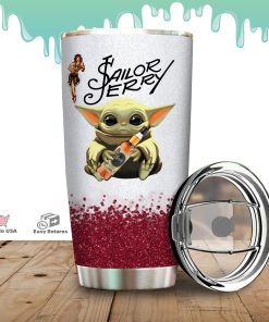 Baby Yoda Hold Sailor Jerry Tumbler Baby Yoda Hold Sailor Jerry Tumbler
