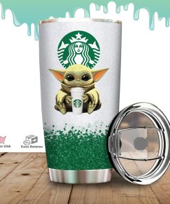 Baby Yoda Hold Starbucks Coffee Stainless Steels Tumbler Baby Yoda Hold Starbucks Coffee Stainless Steels Tumbler