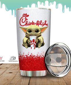 Baby Yoda Holding Chick-Fil-A Stainless Steels Tumbler Baby Yoda Holding Chick-Fil-A Stainless Steels Tumbler