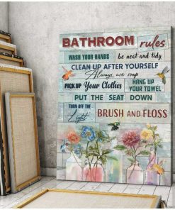 Bathroom Rules Hummingbird Wall Art Decor