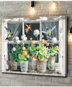 Begin Each Day Hummingbird Wall Art Floral Decor