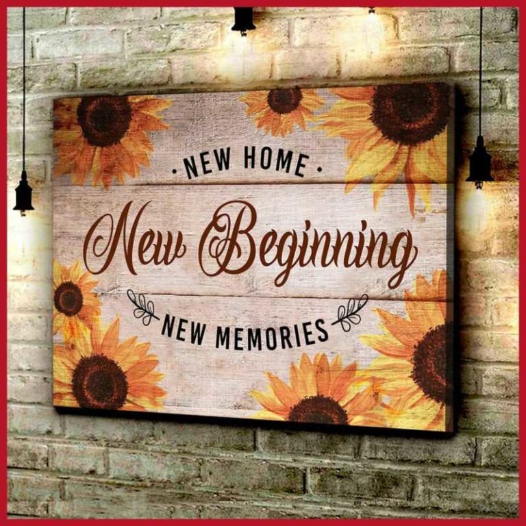 Best Housewarming New Beginning Sunflower Wall Art Floral Decor