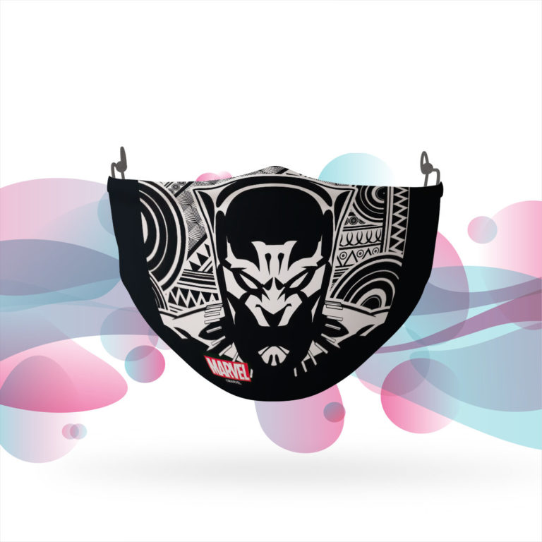 Black Pantern Bold Geometric Stretch-To-Fit 3D Mask