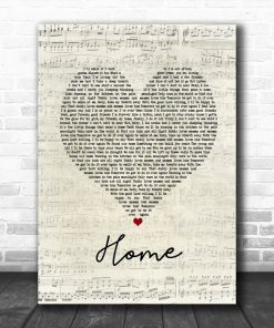 Blue October Home Script Heart Song Lyric Music Poster Canvas