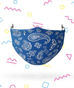 Blue Paisley Adjustable Face Mask Blue Paisley Adjustable Face Mask
