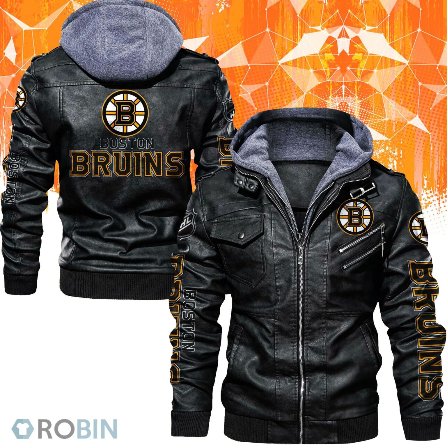 Boston Bruins Leather Jacket RobinPlaceFabrics