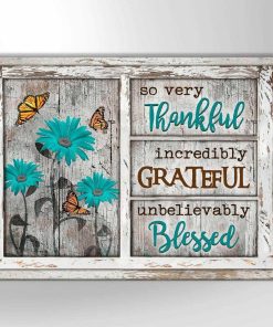 Butterfly Thankful Grateful Blessed Wall Art Floral Decor Butterfly Thankful Grateful Blessed Wall Art Floral Decor