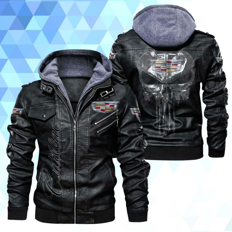 Cadillac punisher skull Leather Jacket