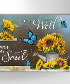 Canvas It Is Well With My Soul Butterfly Sunflower Wall Art Floral Decor Canvas It Is Well With My Soul Butterfly Sunflower Wall Art Floral Decor