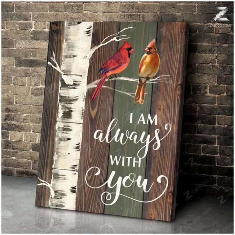 Cardinal Canvas I Am Always With You Wall Art Decor