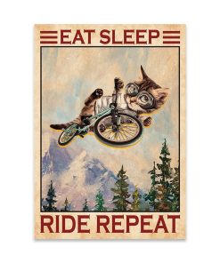Cat Eat Sleep Ride Repeat Canvas, Poster Cat Eat Sleep Ride Repeat Canvas, Poster