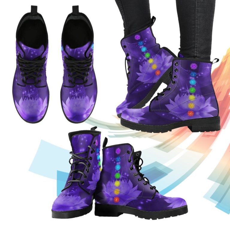 Chakra Lotus Leather Boots