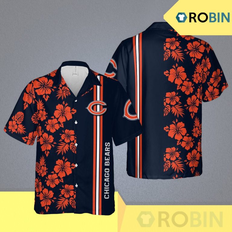 Chicago Bears Hawaii Floral Button Up Shirt