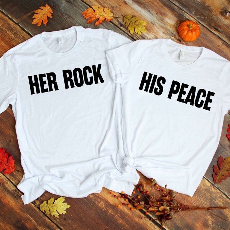 Her Rock & His Peace White Shirts