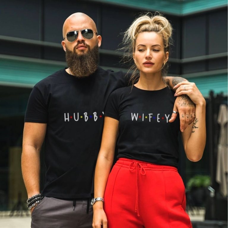 Hubby & Wifey Black Shirts