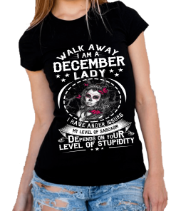 Walk Away I AM A December Lady I Have Anger Issues…Level Of Stupidity. Shirt