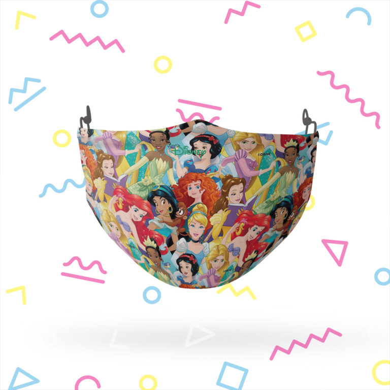 Disney Princess Colorful Collage Face Mask