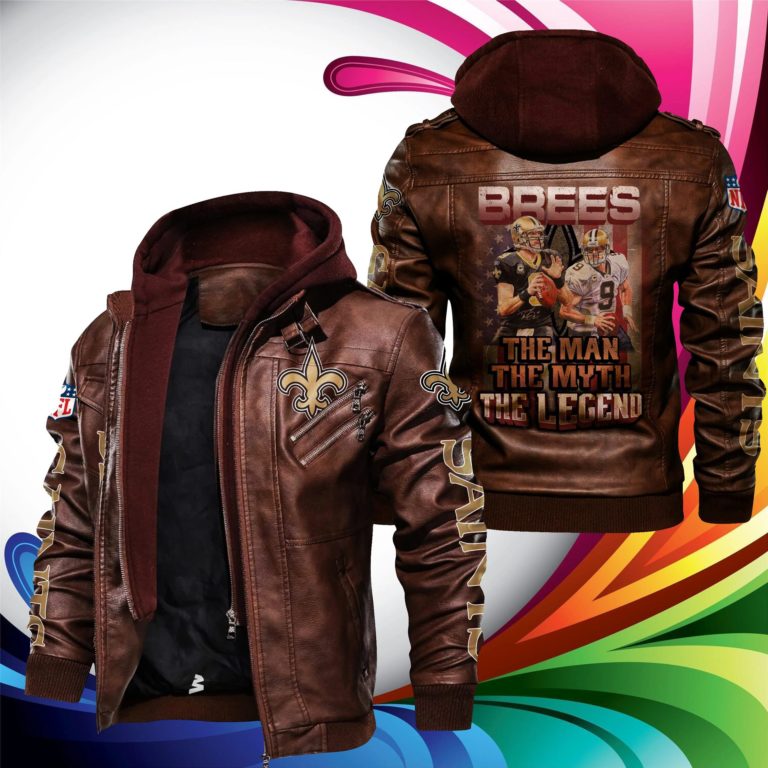 Drew Brees New Orleans Saints Leather Jacket