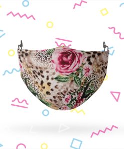 Floral Rose Flowers Leopard Print Adjustable Face Mask Floral Rose Flowers Leopard Print Adjustable Face Mask