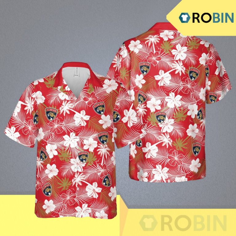 Florida Panthers Nhl Miami Hawaii Floral Ice Hockey Aloha Shirt