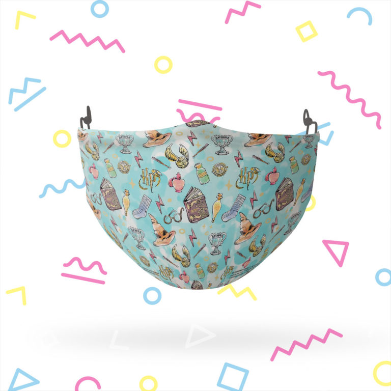 Harry Potter Water Color Icons Pattern Adjustable Face Mask