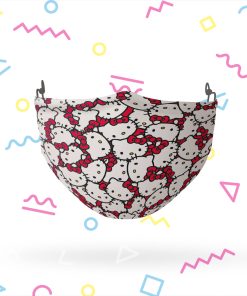 Hello Kitty and Red Bow Pattern Face Mask
