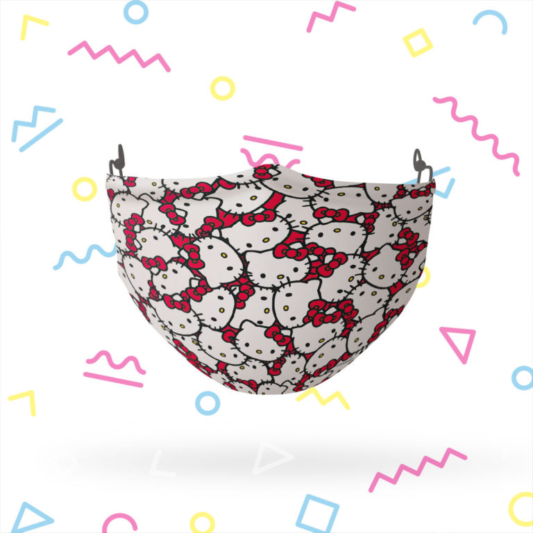 Hello Kitty and Red Bow Pattern Face Mask