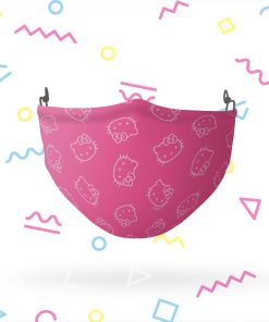 Hello Kitty Pink Line Art Adjustable Face Mask