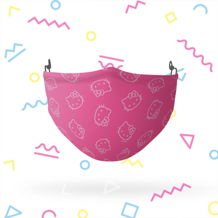 Hello Kitty Pink Line Art Adjustable Face Mask