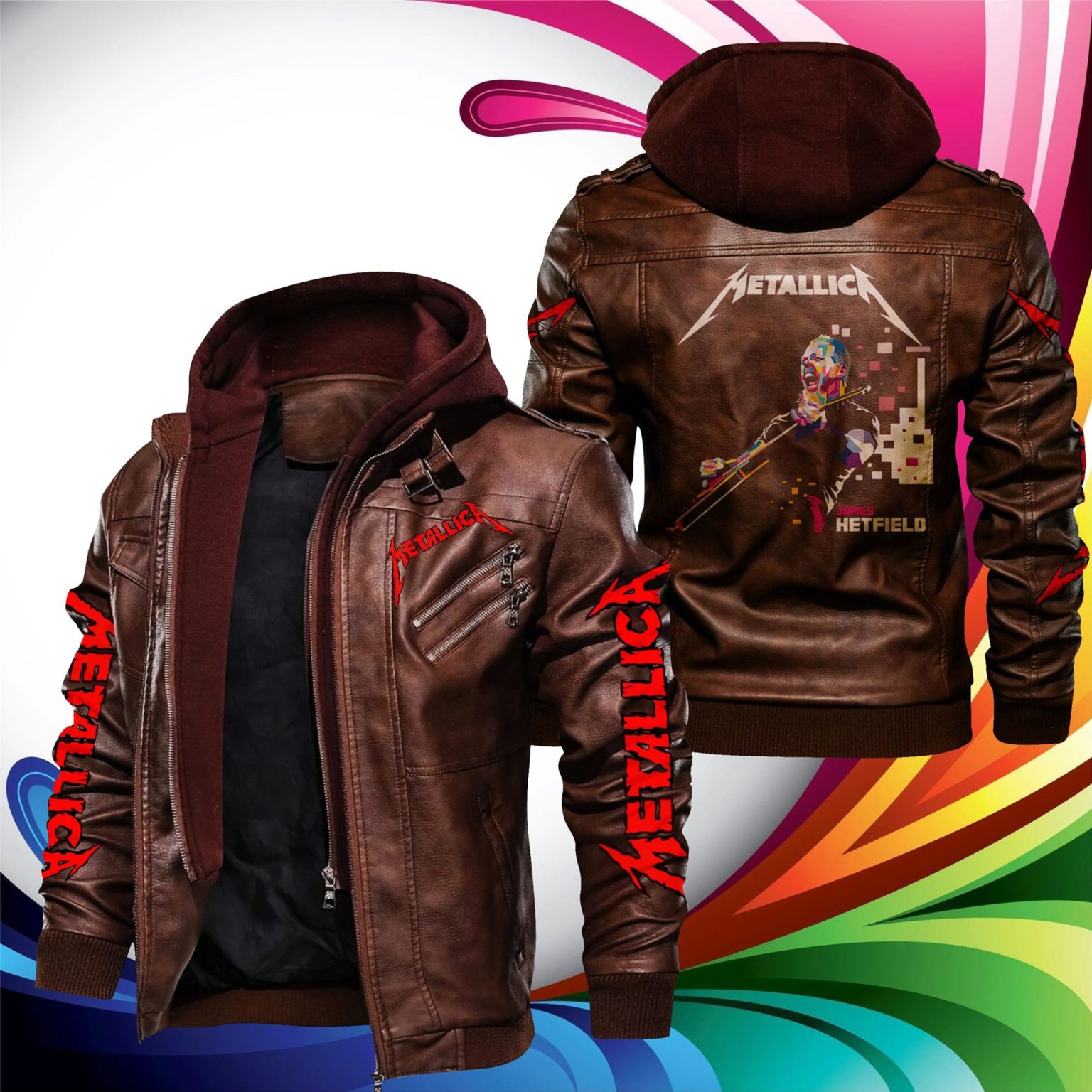 James Hetfield Metallica Leather Jacket RobinPlaceFabrics