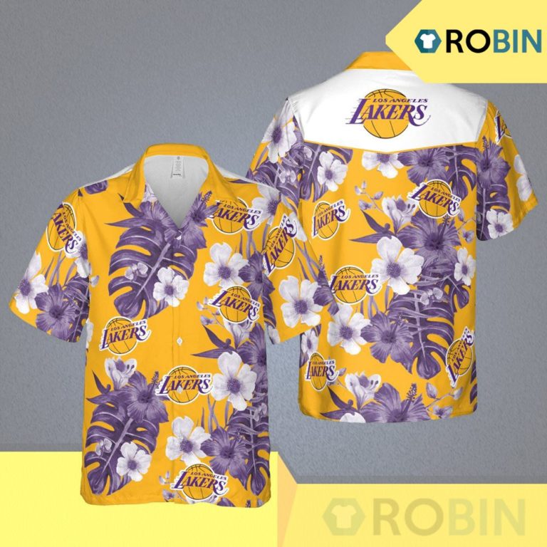 Los Angeles Lakers Nba Los Angeles Hawaii Floral Basketball Aloha Shirt